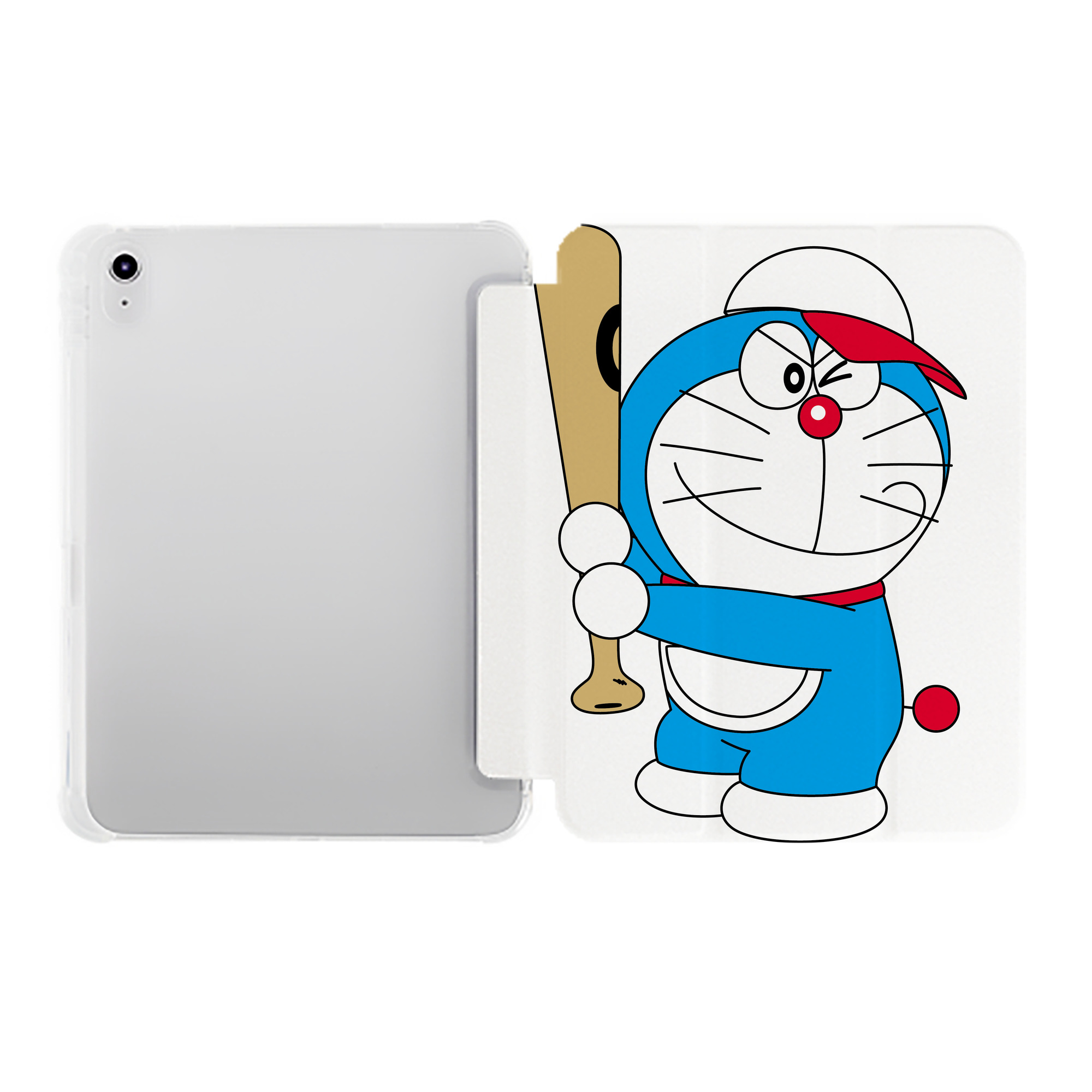 （画像用） ドラえもん Doraemon IPad ケース ペン収納付き 三つ折りスタンド PUレザー×シリコン 対応機種9.5/10.5/10.9インチ